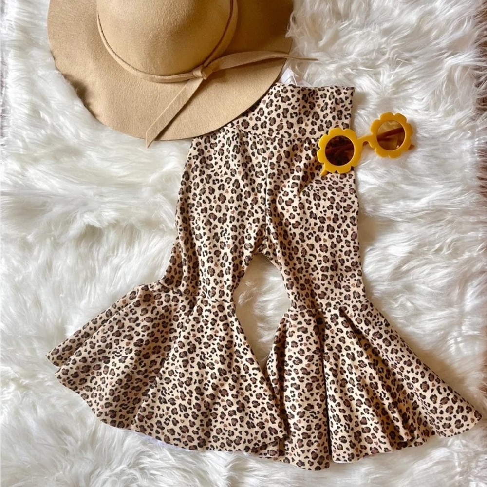 Toddler cheetah print bell bottoms size 12-18mo